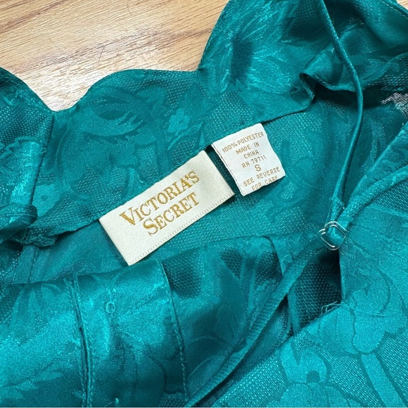 Victoria's Secret Gold Label Vintage 1990s Green Babydoll Chemise Sleeveless - Picture 4 of 5
